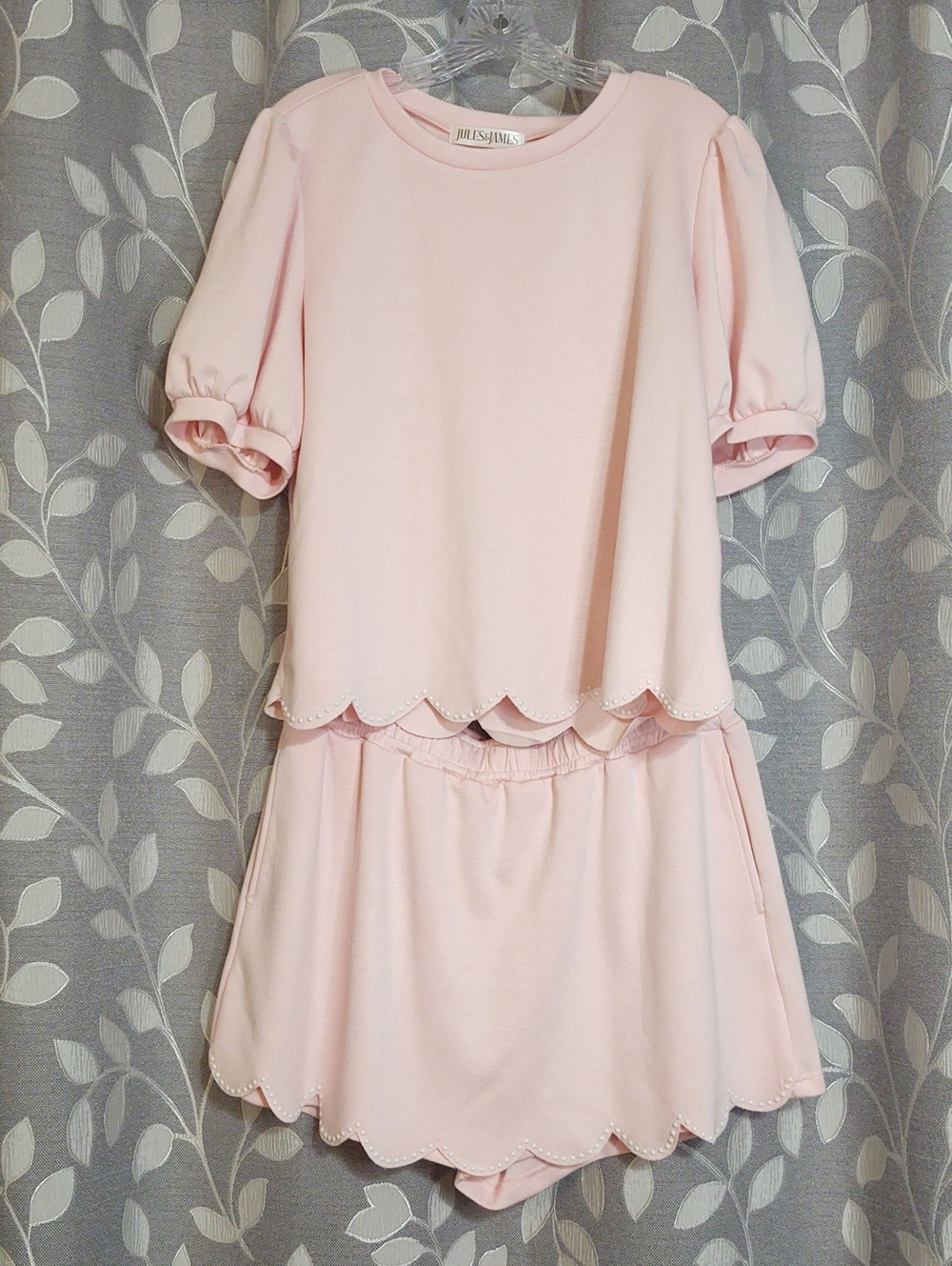 Jules & James Pink Scallop Hem Skort Dress Set size XL